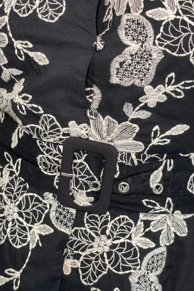 Girl In Mind CoOrds Cordelia Floral Embroidery Midi Dress Black 8211 Women