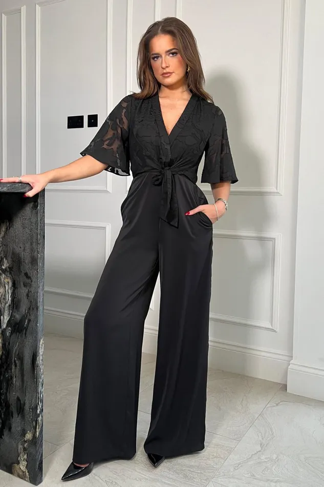 Girl In Mind Jumpsuits and Playsuits Viola Tie Detail Floral Burn Out Jumpsuit 8211 Women Girl In Mind Jumpsuits and Playsuits Viola Tie Detail Floral Burn Out Jumpsuit 8211 Women