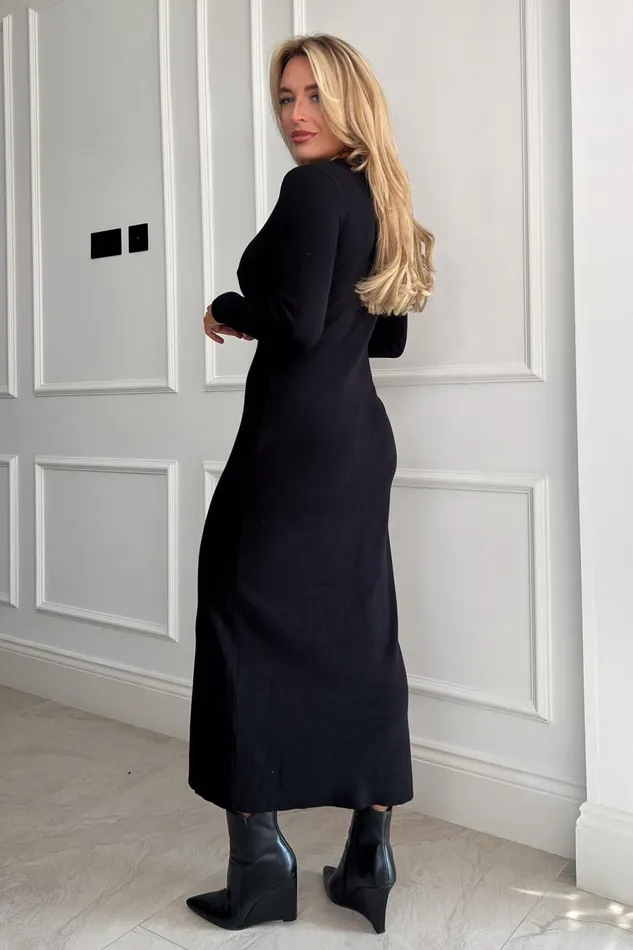 Girl In Mind Knitwear Alina Longline Cardigan Dress Black 8211 Women