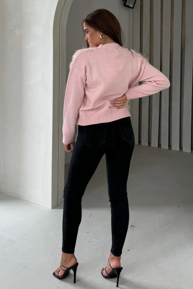 Girl In Mind Knitwear Josie Pink Knit Textured Cardigan 8211 Women