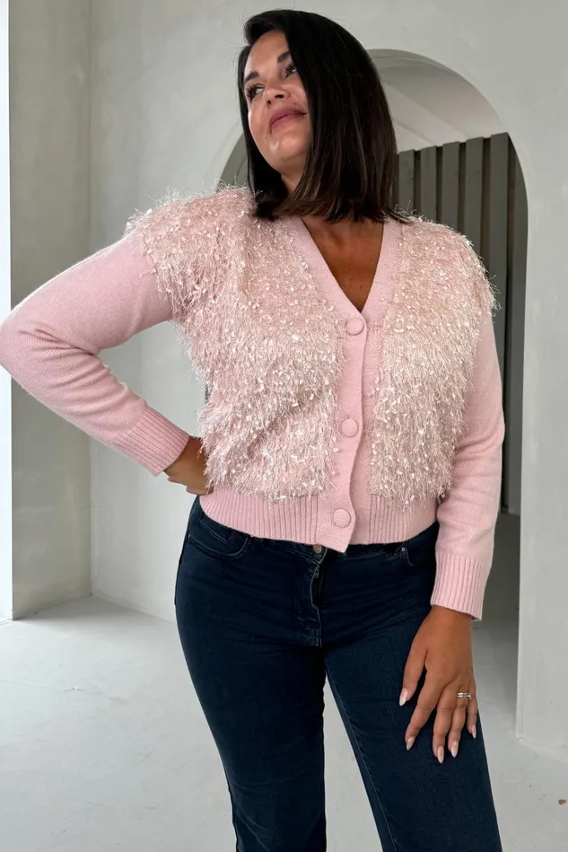 Girl In Mind Knitwear Josie Pink Knit Textured Cardigan 8211 Women