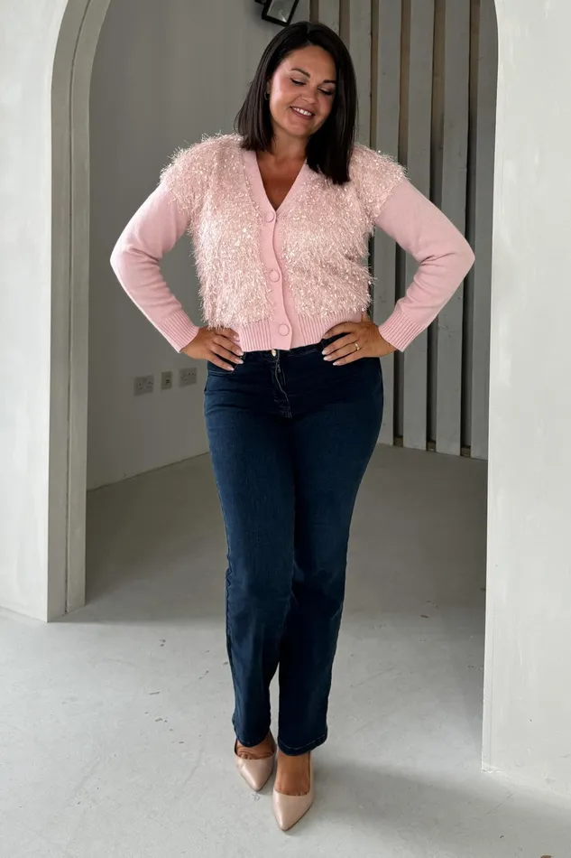 Girl In Mind Knitwear Josie Pink Knit Textured Cardigan 8211 Women