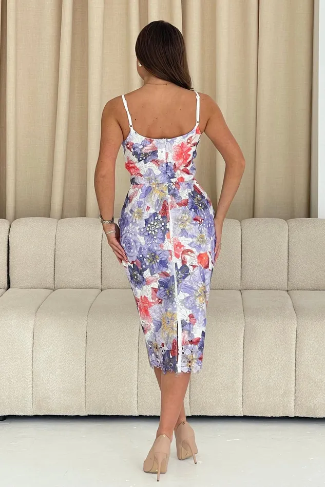 Girl In Mind Lace Dresses Poppy Pink Floral Lace Midi Dress 8211 Women