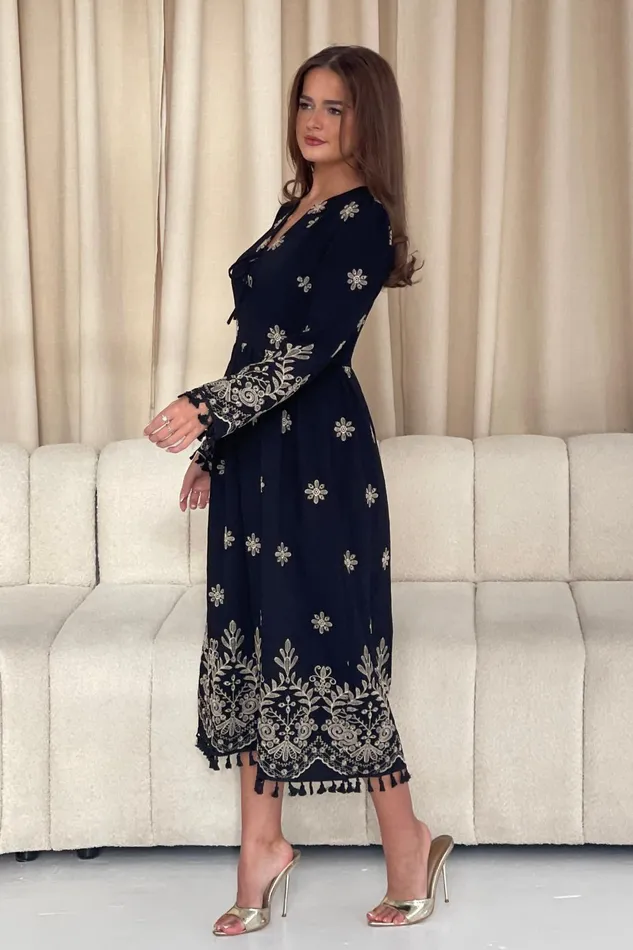 Girl In Mind Maxi Dresses Enid Embroidered Maxi Dress Black 8211 Women