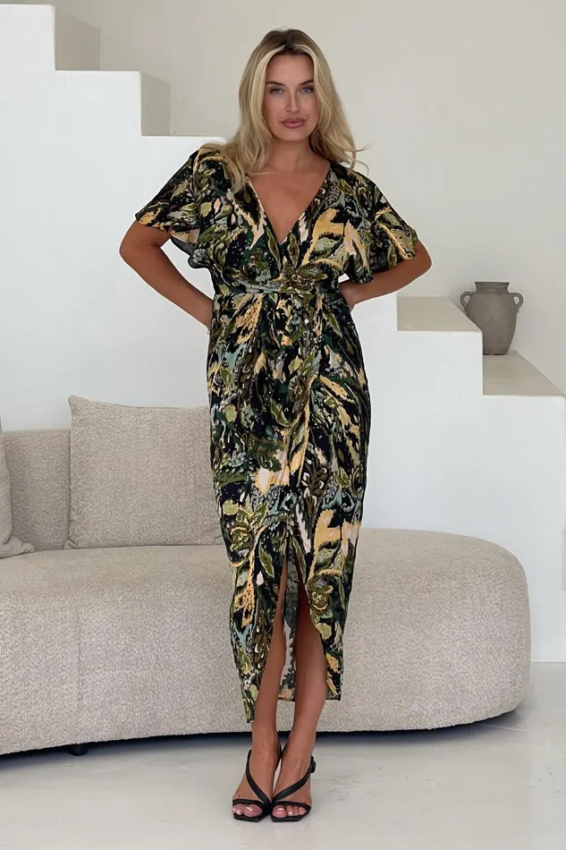 Girl In Mind Maxi Dresses Preslee Green Abstract Wrap Over Maxi Dress 8211 Women Girl In Mind Maxi Dresses Preslee Green Abstract Wrap Over Maxi Dress 8211 Women