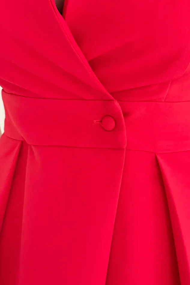 Girl In Mind Midi Dresses Cameron Collared Tailored Shirt Dress Red 8211 Women