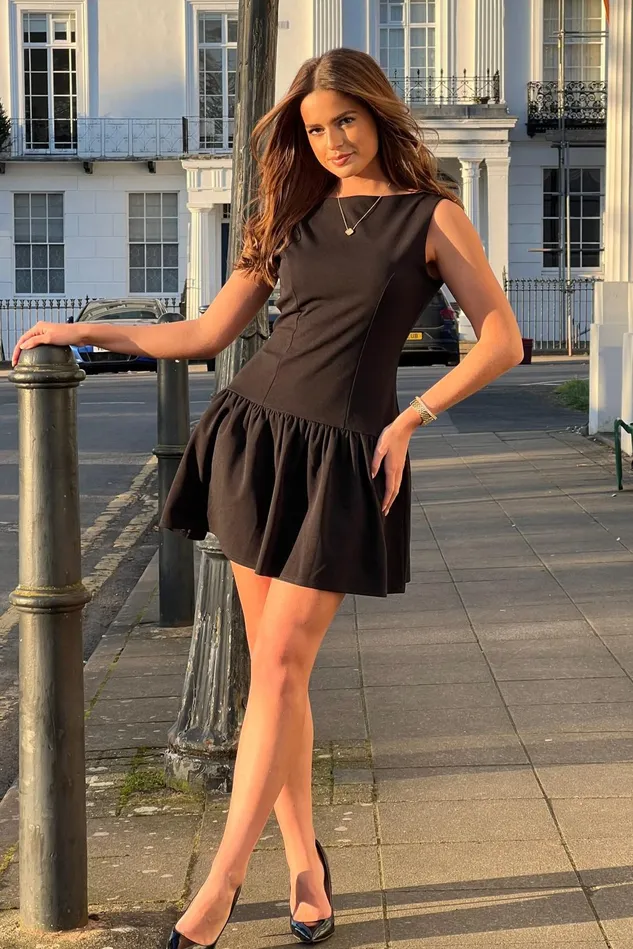 Girl In Mind Mini Dresses Codi Boat Neck Low Back Mini Dress Black 8211 Women