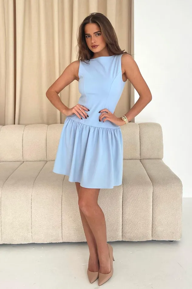 Girl In Mind Mini Dresses Codi Boat Neck Low Back Mini Dress Sky 8211 Women
