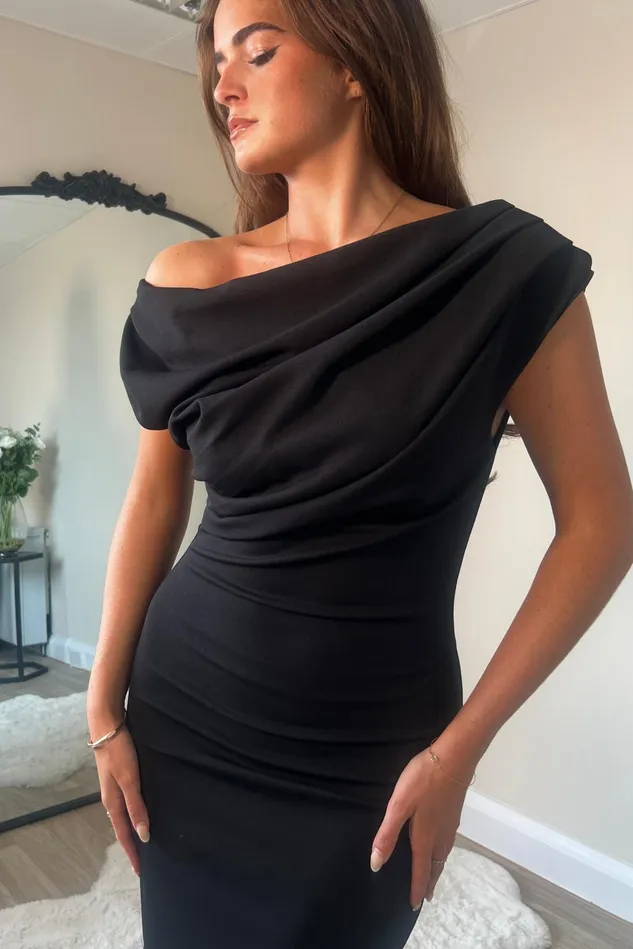 Girl In Mind Mini Dresses Donna Asymmetric Mini Dress Black 8211 Women
