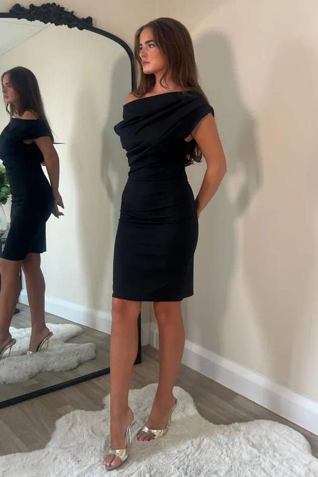 Girl In Mind Mini Dresses Donna Asymmetric Mini Dress Black 8211 Women