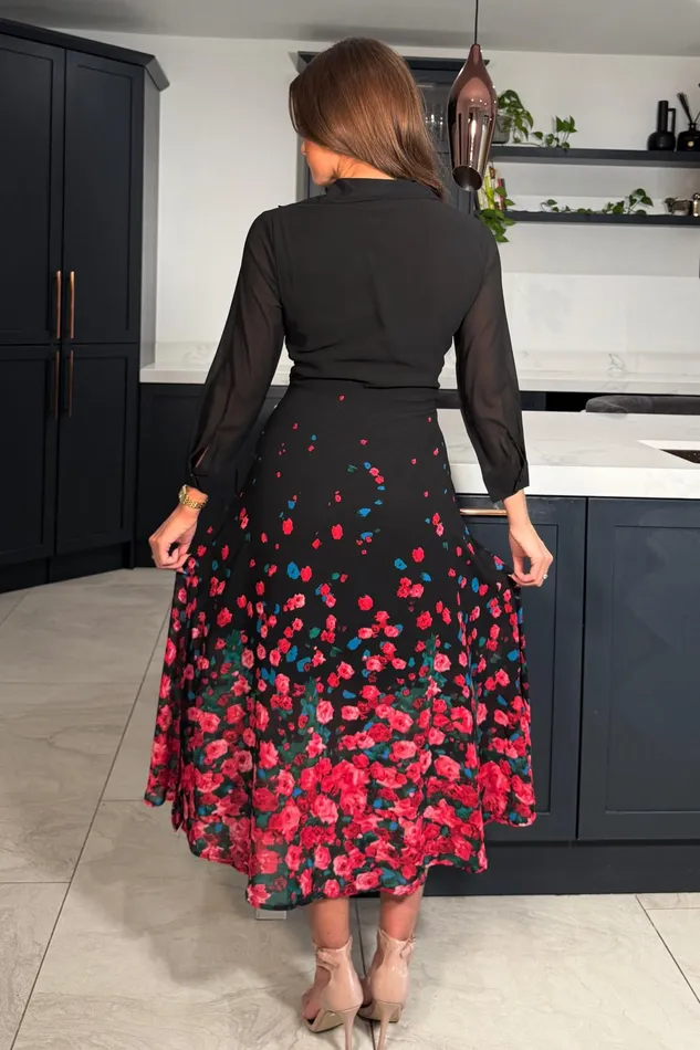 Girl In Mind Shirt Dresses Isabella Red Floral Tie Front Shirt Dress 8211 Women