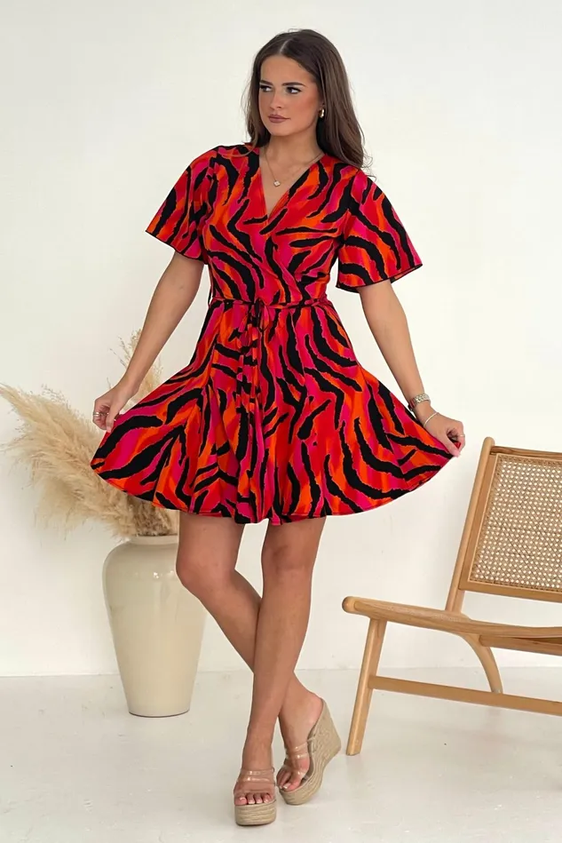 Girl In Mind Skater Dresses Frankie Wrap Skater Mini Dress Red 8211 Women