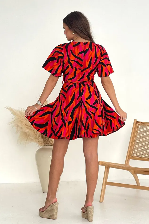 Girl In Mind Skater Dresses Frankie Wrap Skater Mini Dress Red 8211 Women