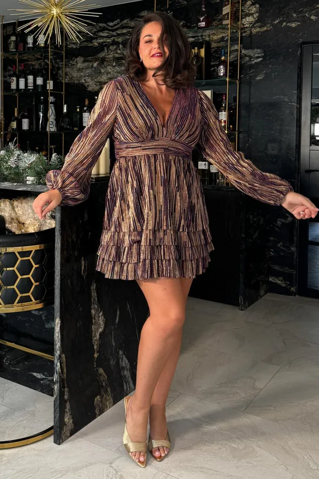 Girl In Mind Skater Dresses Ivy Purple And Gold Metallic Skater Dress 8211 Women Girl In Mind Skater Dresses Ivy Purple And Gold Metallic Skater Dress 8211 Women