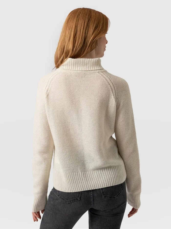 Glen Cable Knit Sweater 8211 Cream Cream Women Saint And Sofia Knitwear