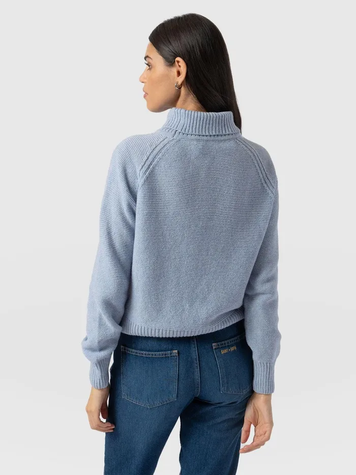 Glen Cable Knit Sweater 8211 Pale Blue Pale Blue Women Saint And Sofia Knitwear