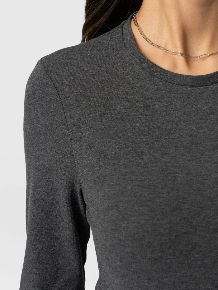 Glen Crew Neck Tee 8211 Charcoal Charcoal Women Saint And Sofia TShirts and Tanks