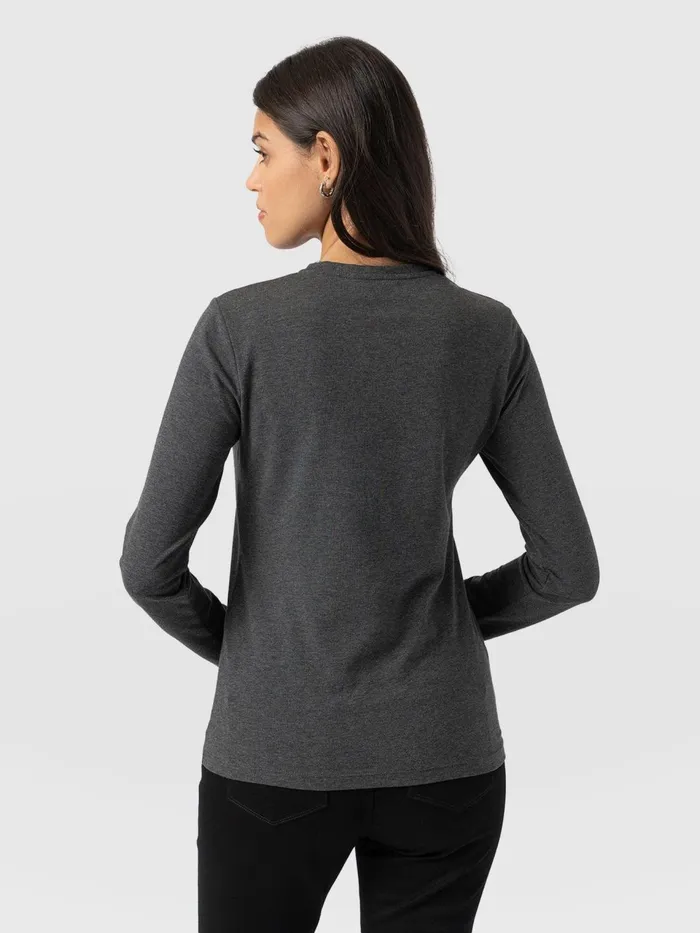 Glen Crew Neck Tee 8211 Charcoal Charcoal Women Saint And Sofia TShirts and Tanks