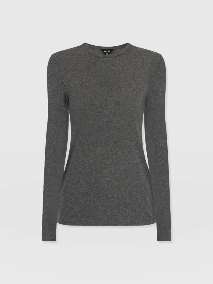 Glen Crew Neck Tee 8211 Charcoal Charcoal Women Saint And Sofia TShirts and Tanks