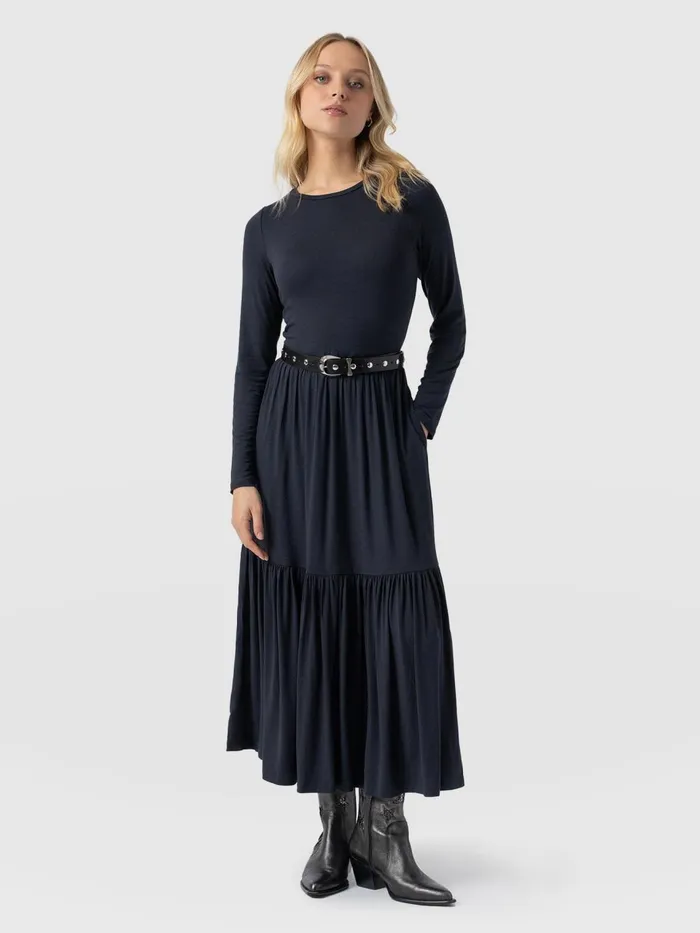 Greenwich Dress Long Sleeve 8211 Navy Navy Women Saint And Sofia Dresses