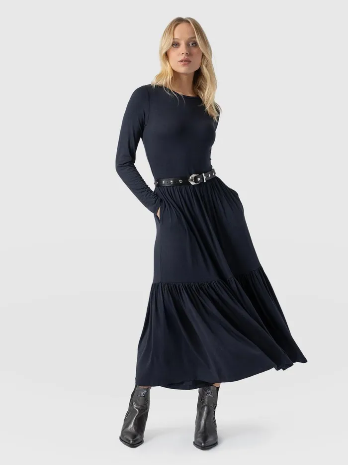 Greenwich Dress Long Sleeve 8211 Navy Navy Women Saint And Sofia Dresses