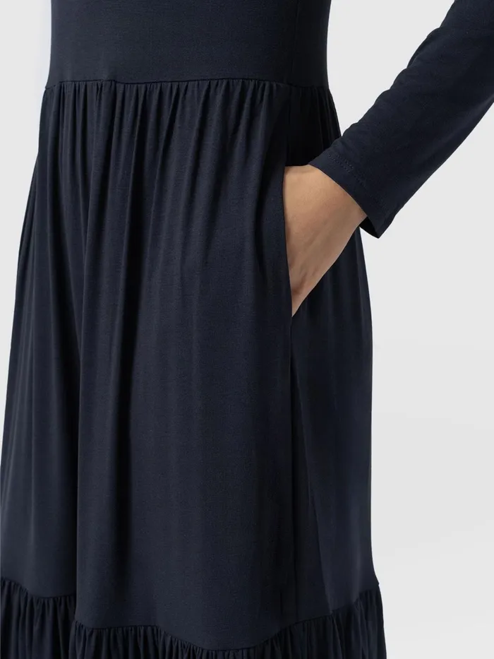 Greenwich Dress Long Sleeve 8211 Navy Navy Women Saint And Sofia Dresses