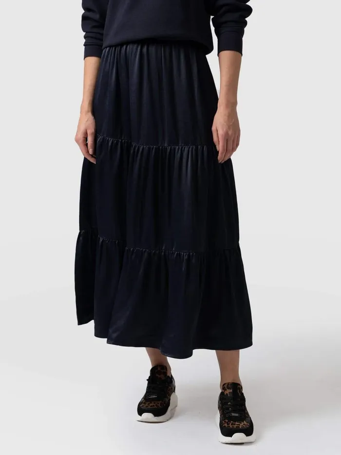 Greenwich Skirt 8211 Navy Viscose Navy Viscose Women Saint And Sofia Skirts
