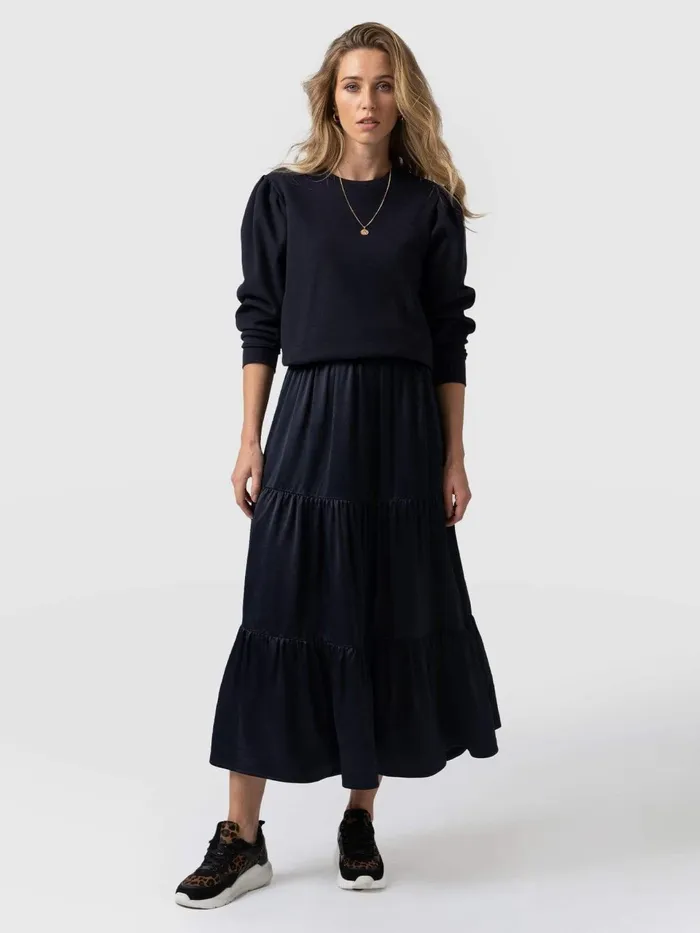 Greenwich Skirt 8211 Navy Viscose Navy Viscose Women Saint And Sofia Skirts