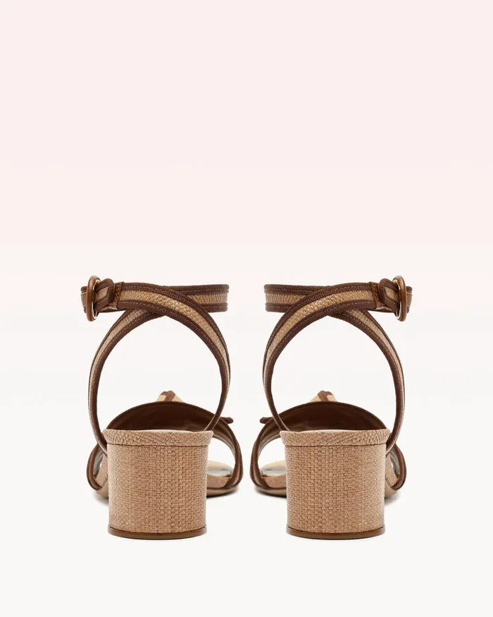 Grosgrain Raffia 45 Espresso Women Alexandre Birman Sandals
