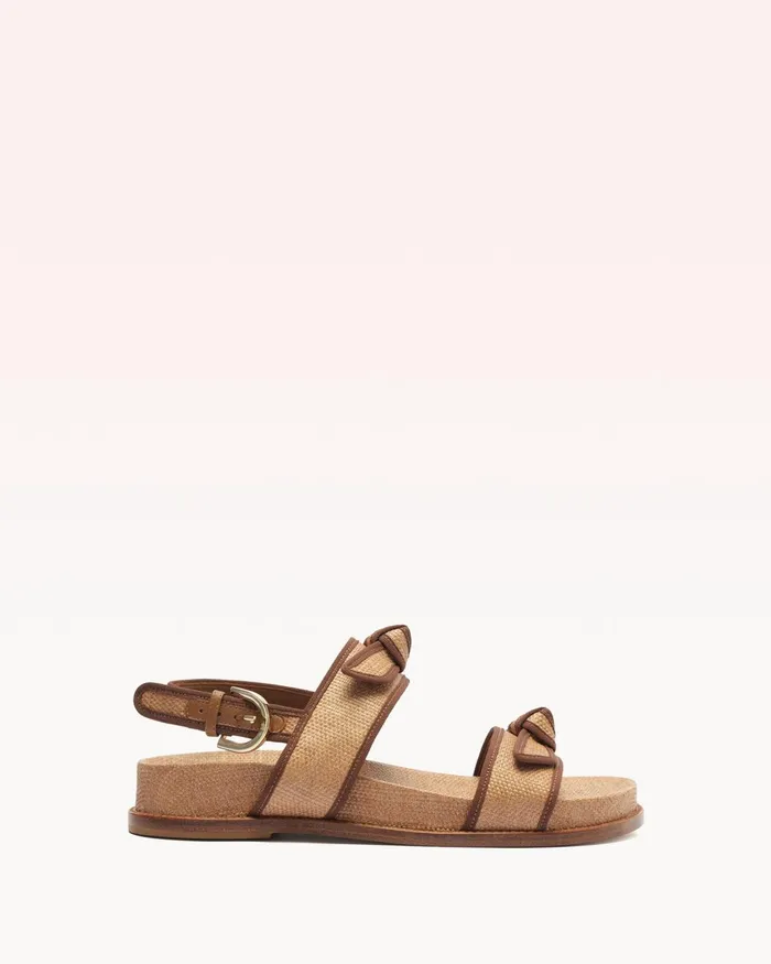 Grosgrain Raffia Sport Sandal Espresso Women Alexandre Birman Flats
