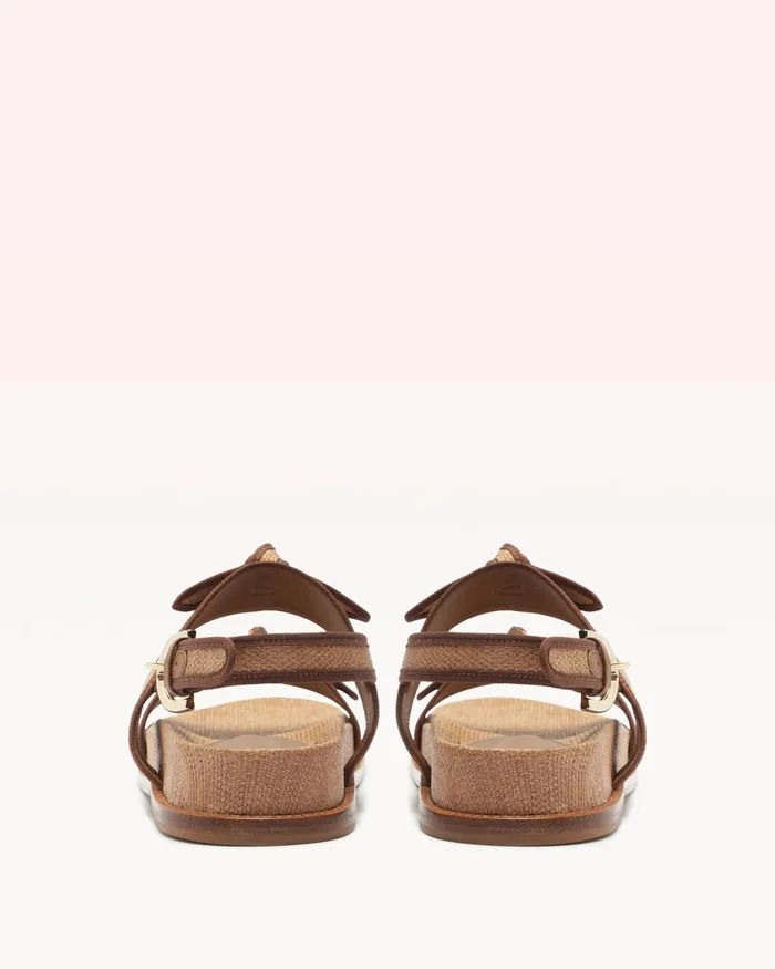 Grosgrain Raffia Sport Sandal Espresso Women Alexandre Birman Flats