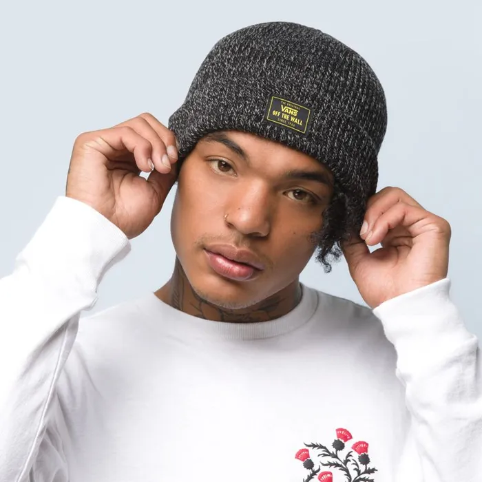 Hats and Beanies Men Vans Bruckner Cuff Beanie Black Heather