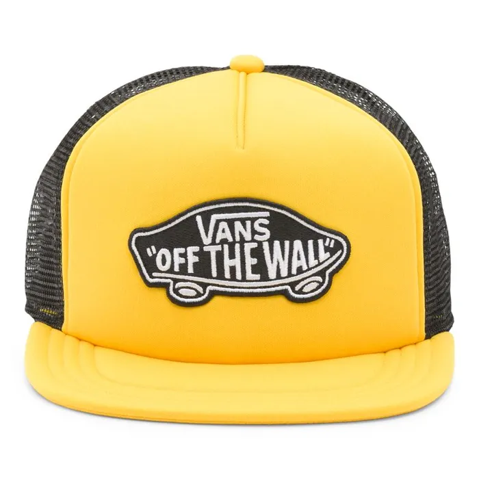 Hats and Beanies Men Vans Classic Patch Trucker Hat Lemon Chrome Hats and Beanies Men Vans Classic Patch Trucker Hat Lemon Chrome