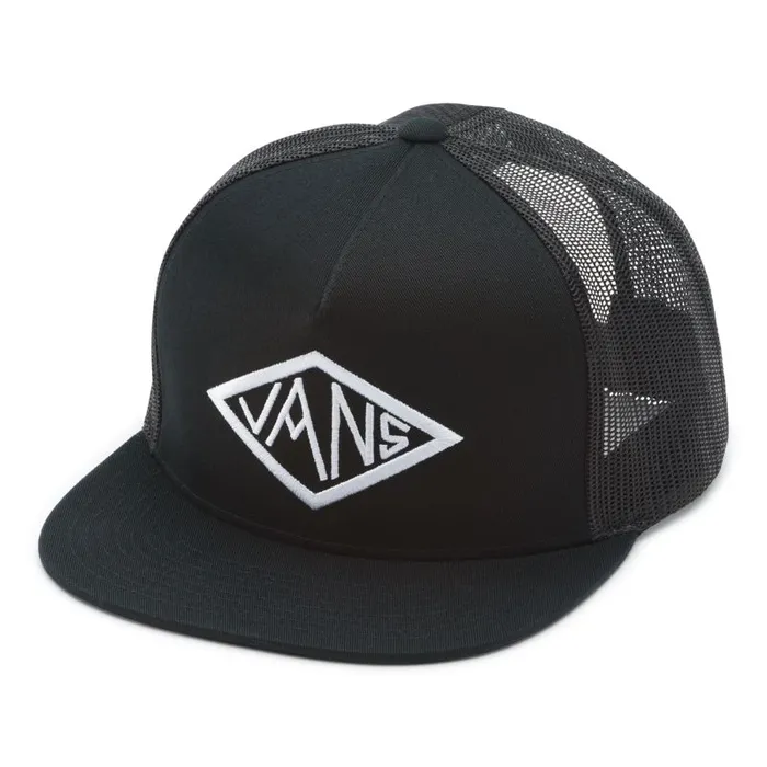 Hats and Beanies Men Vans Dak Diamond Trucker Hat Black Hats and Beanies Men Vans Dak Diamond Trucker Hat Black