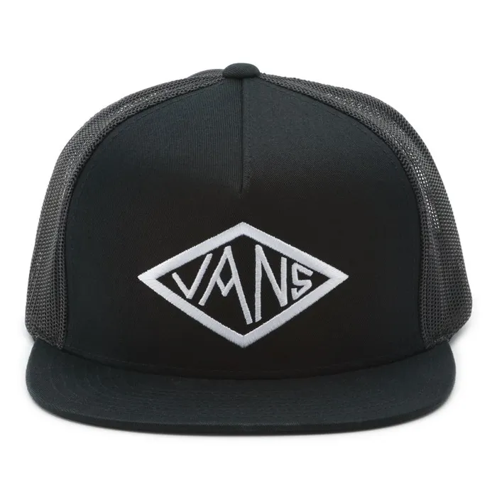 Hats and Beanies Men Vans Dak Diamond Trucker Hat Black Hats and Beanies Men Vans Dak Diamond Trucker Hat Black