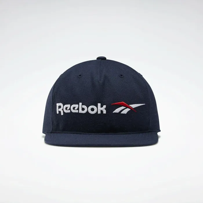 Hats MensWomens Reebok Classics Vector Flat Peak Hat Vector Navy