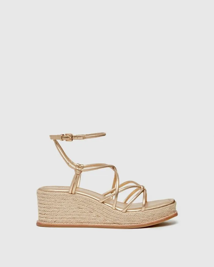 Heels and Wedges Women PAIGE Julia Wedge 8211 Dark Gold Leather