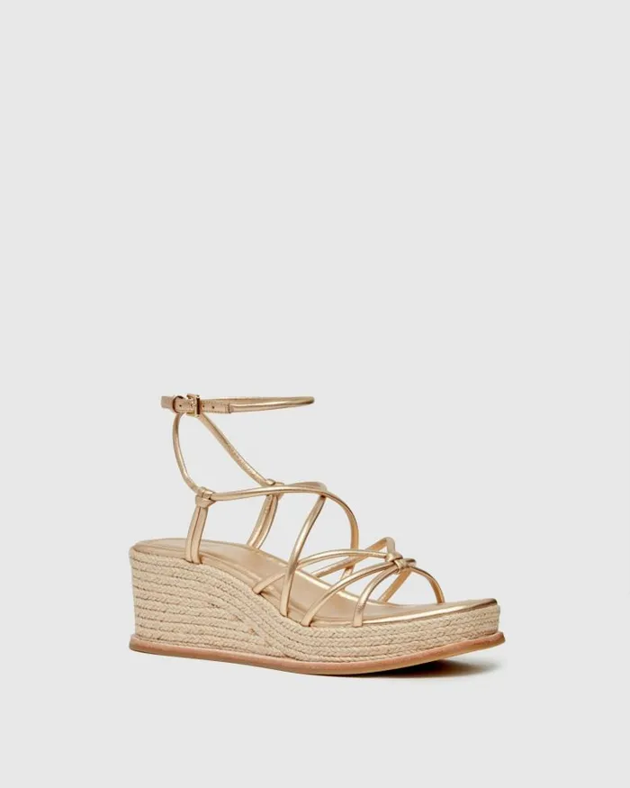 Heels and Wedges Women PAIGE Julia Wedge 8211 Dark Gold Leather Heels and Wedges Women PAIGE Julia Wedge 8211 Dark Gold Leather