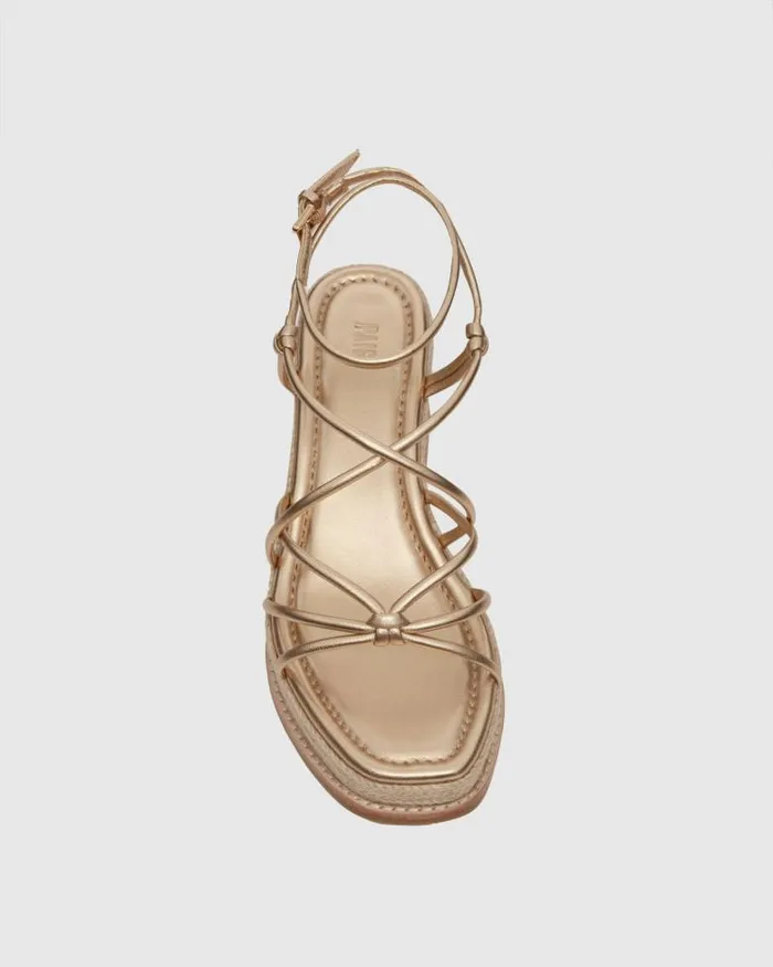 Heels and Wedges Women PAIGE Julia Wedge 8211 Dark Gold Leather Heels and Wedges Women PAIGE Julia Wedge 8211 Dark Gold Leather