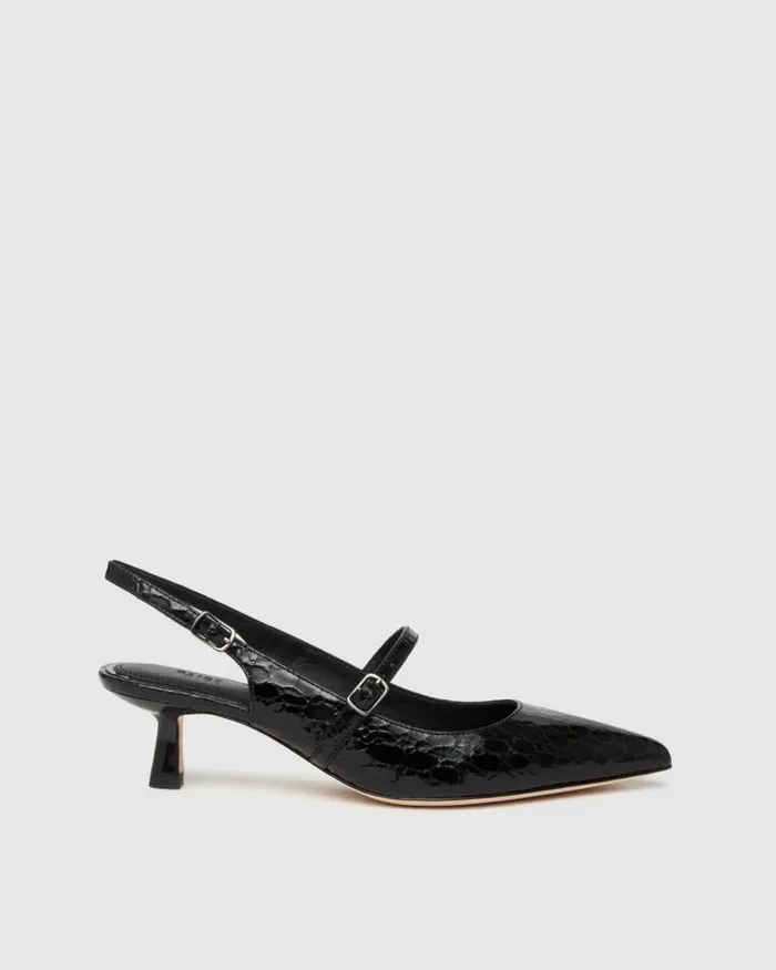 Heels and Wedges Women PAIGE Maggie Pump 8211 Black Croc Leather