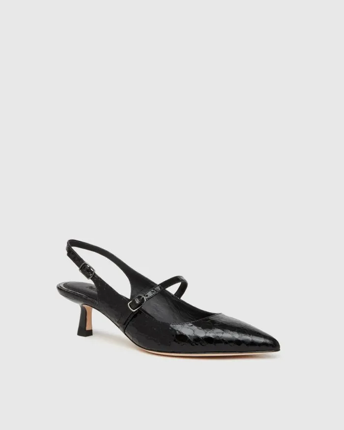 Heels and Wedges Women PAIGE Maggie Pump 8211 Black Croc Leather Heels and Wedges Women PAIGE Maggie Pump 8211 Black Croc Leather