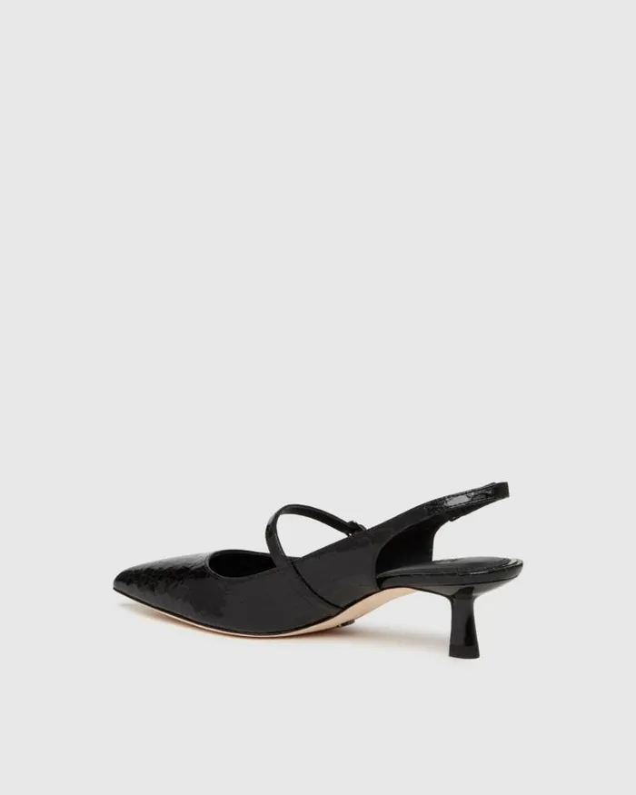 Heels and Wedges Women PAIGE Maggie Pump 8211 Black Croc Leather Heels and Wedges Women PAIGE Maggie Pump 8211 Black Croc Leather
