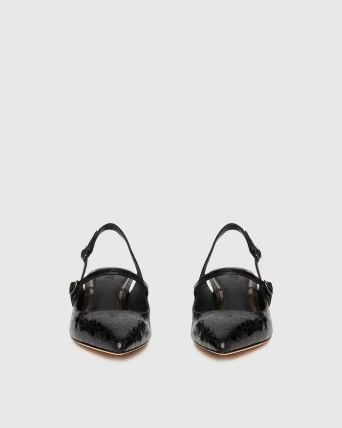 Heels and Wedges Women PAIGE Maggie Pump 8211 Black Croc Leather Heels and Wedges Women PAIGE Maggie Pump 8211 Black Croc Leather