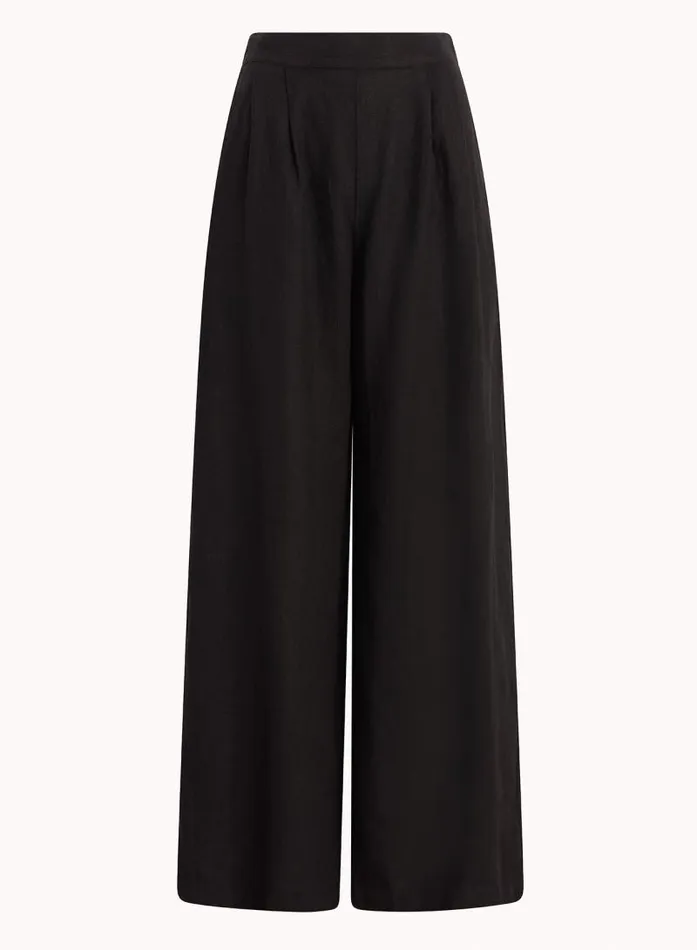 High Waisted Linen Pleated Pant 8211 Black Women Bella Dahl Pants