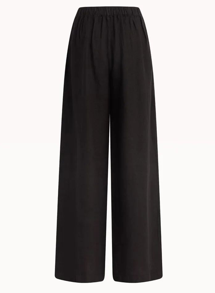 High Waisted Linen Pleated Pant 8211 Black Women Bella Dahl Pants High Waisted Linen Pleated Pant 8211 Black Women Bella Dahl Pants