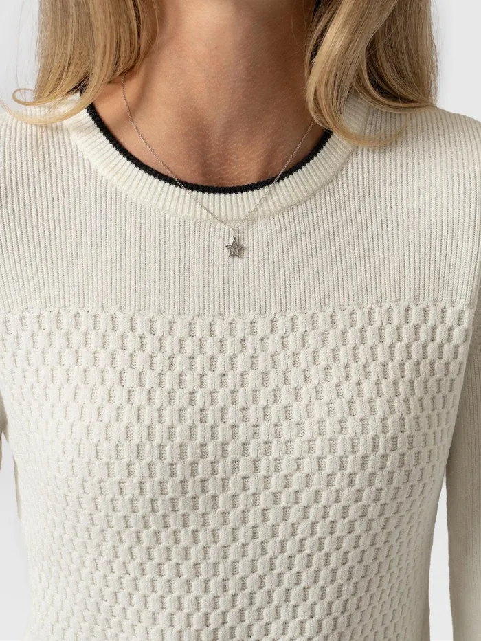Honeycomb Rib Sweater 8211 Cream Cream Women Saint And Sofia Knitwear