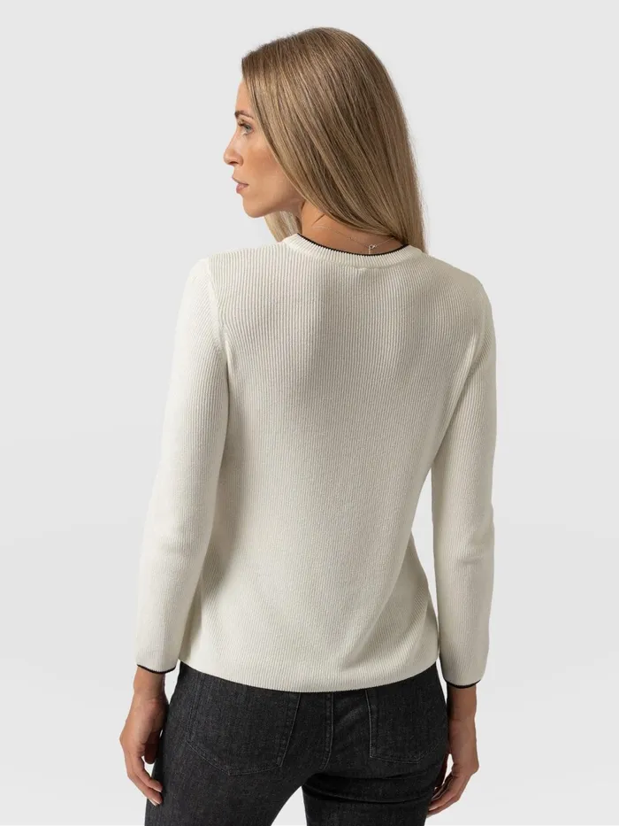 Honeycomb Rib Sweater 8211 Cream Cream Women Saint And Sofia Knitwear