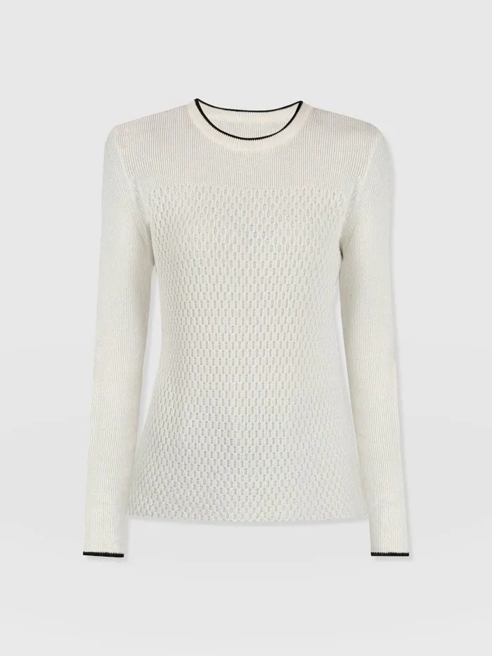 Honeycomb Rib Sweater 8211 Cream Cream Women Saint And Sofia Knitwear