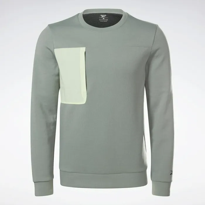 Hoodies and Sweatshirts Mens Reebok MYT Crew Sweatshirt Harmony Green