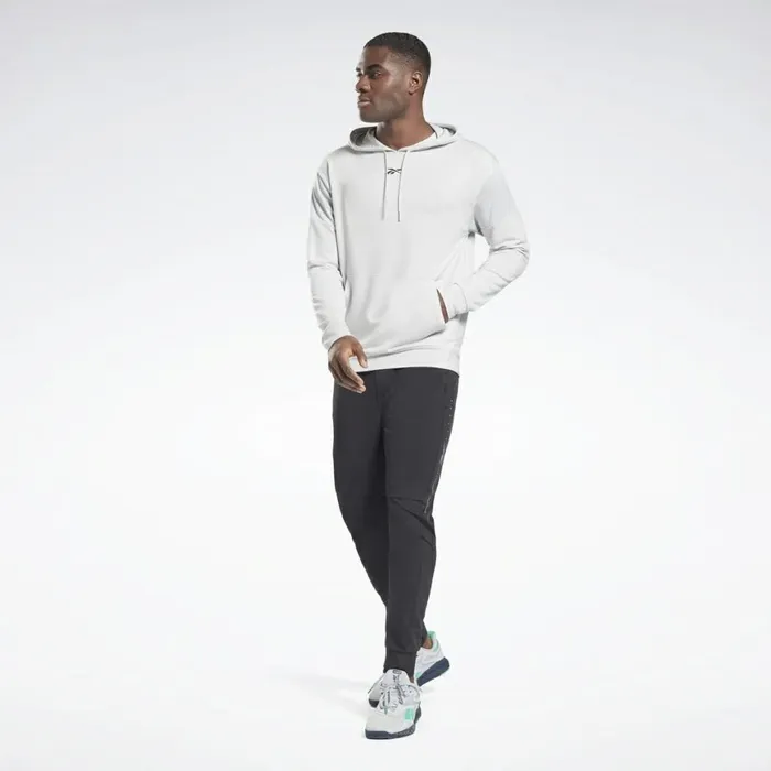 Hoodies and Sweatshirts Mens Reebok Workout Ready Performance Hoodie Pure Grey 2